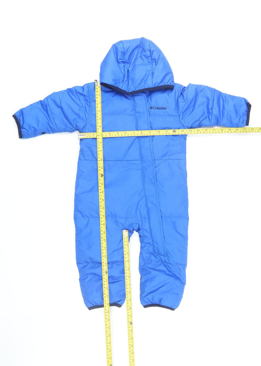 Columbia Blue Unisex Baby 12-18M Hooded Insulated Winter Coverall