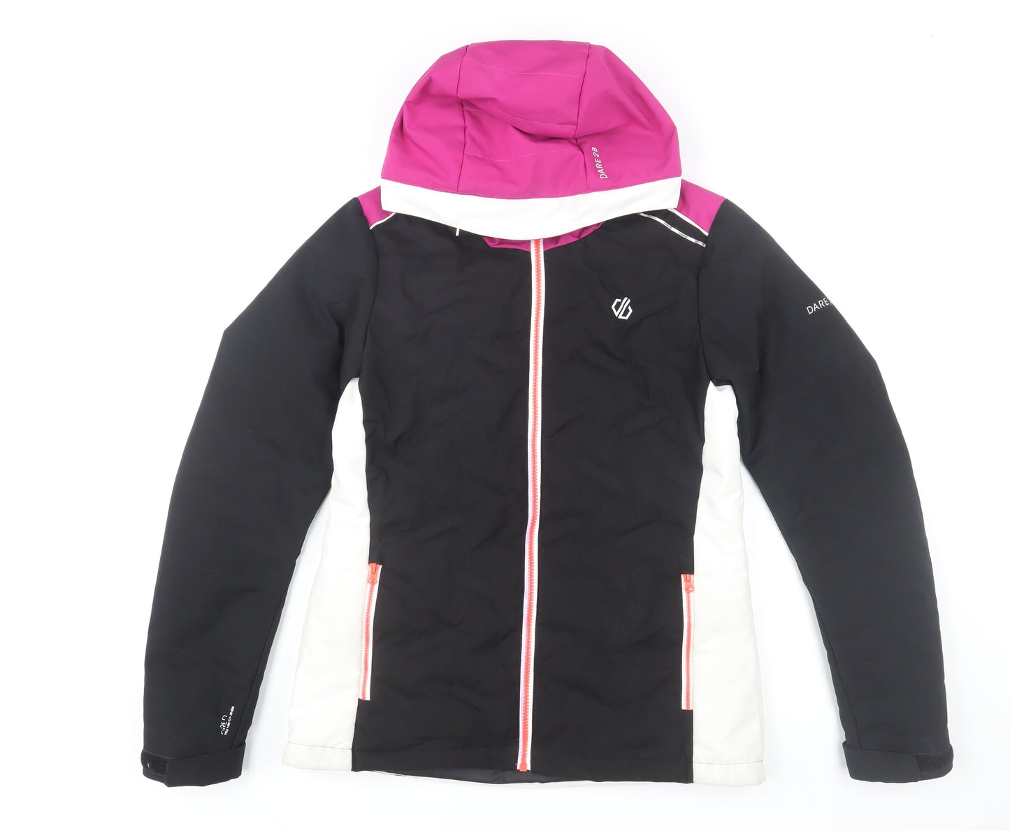 Dare 2b Womens Black Ski Jacket Size 10 Waterproof Hooded Winter Coat