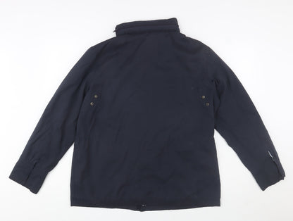 Hobbs Womens Blue Mid-Length Parka Jacket Size 16 Lined Zip Front