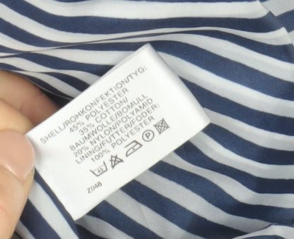 Hobbs Womens Blue Mid-Length Parka Jacket Size 16 Lined Zip Front