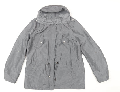 Maine New England Women's Grey Size 14 Hooded Parka Jacket