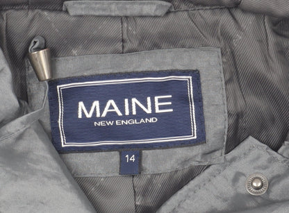 Maine New England Women's Grey Size 14 Hooded Parka Jacket