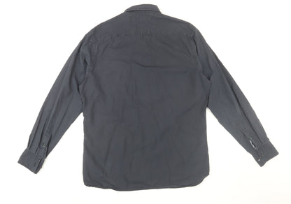 Tommy Hilfiger Men’s Blue Button-Down Classic Fit Cotton Shirt M