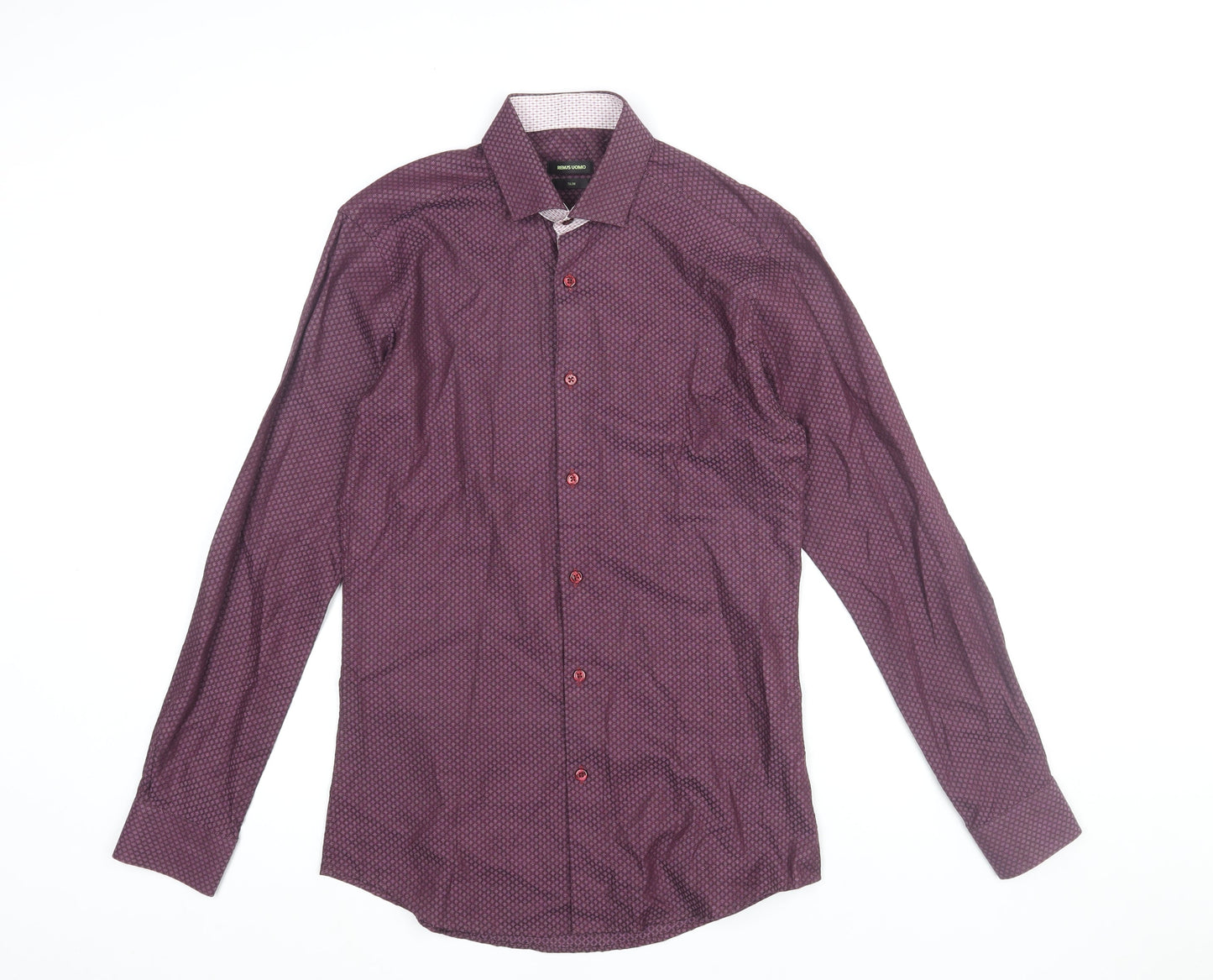 Mens UK Collar Size 15 Remus Uomo Smart Purple  Dress Shirt