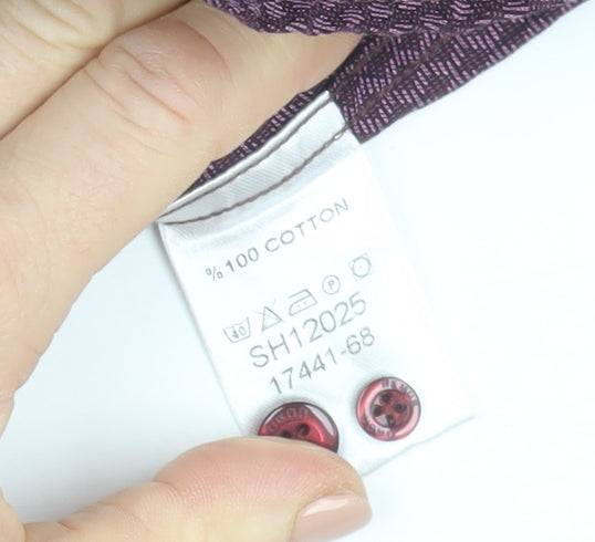 Mens UK Collar Size 15 Remus Uomo Smart Purple  Dress Shirt