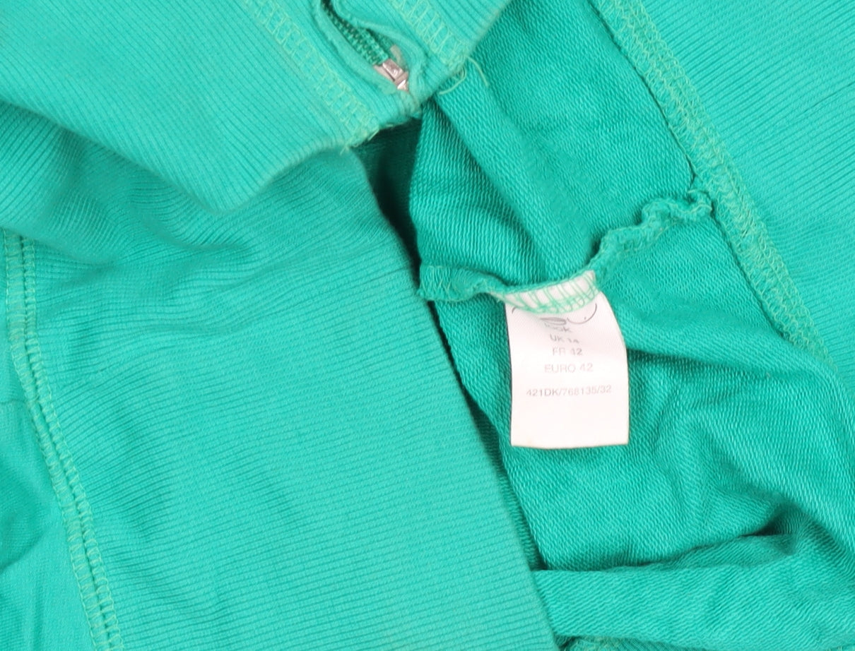 Womens UK Size 12 New Look Green Full Zip Hoodie