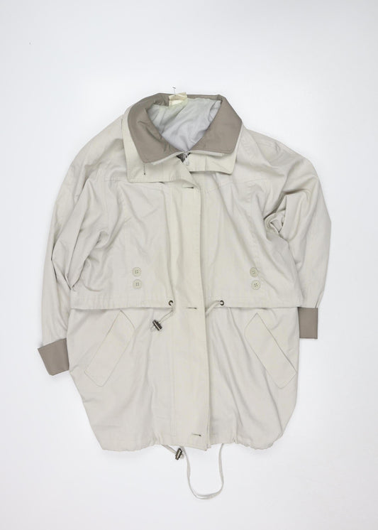 Womens UK Size 14 Essentials Beige Parka Coat