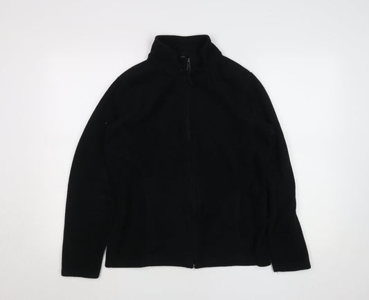 F&F Women’s Black Fleece Full Zip Activewear Jacket Size 14