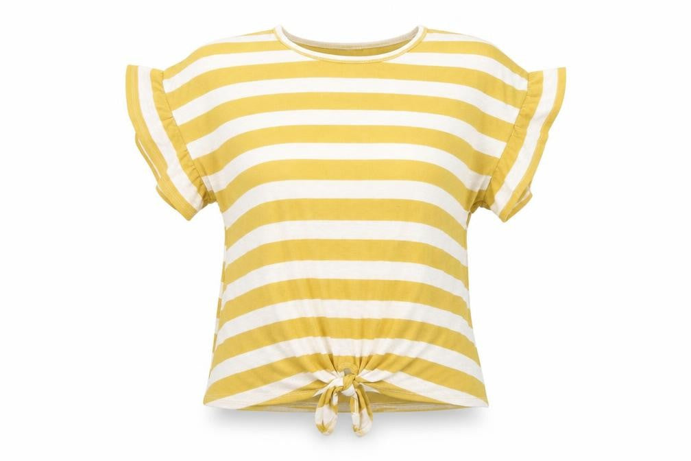 Womens UK Size S Melloday Yellow Basic T-Shirt