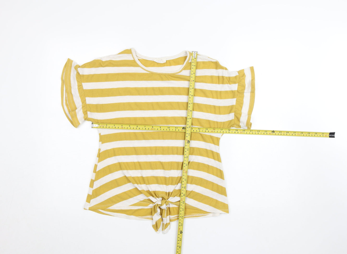 Womens UK Size S Melloday Yellow Basic T-Shirt