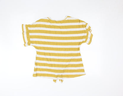 Womens UK Size S Melloday Yellow Basic T-Shirt