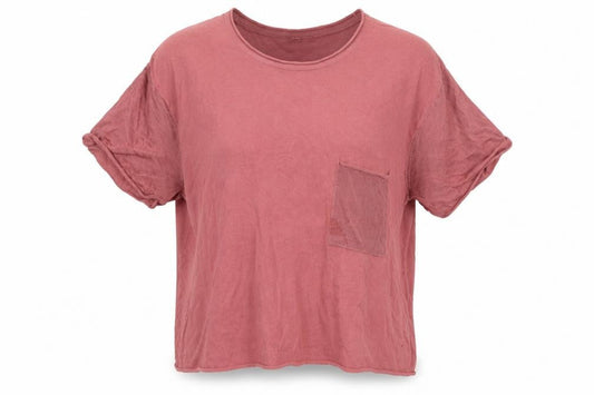 Womens UK Size S Mango Pink Basic T-Shirt