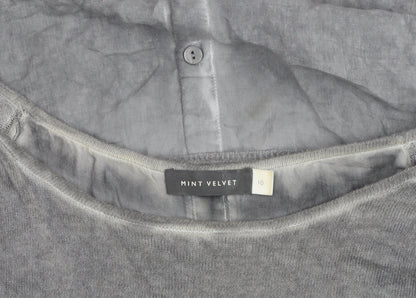 Womens UK Size 10 Mint Velvet Grey Tunic Blouse
