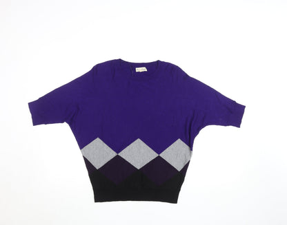 Womens UK Size XS Phase Eight Purple Cropped Blouse
