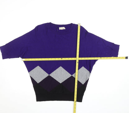 Womens UK Size XS Phase Eight Purple Cropped Blouse