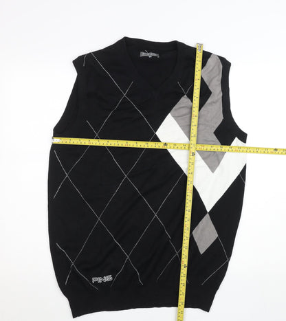 PING Collection Men's Black Argyle Cotton Golf Vest M