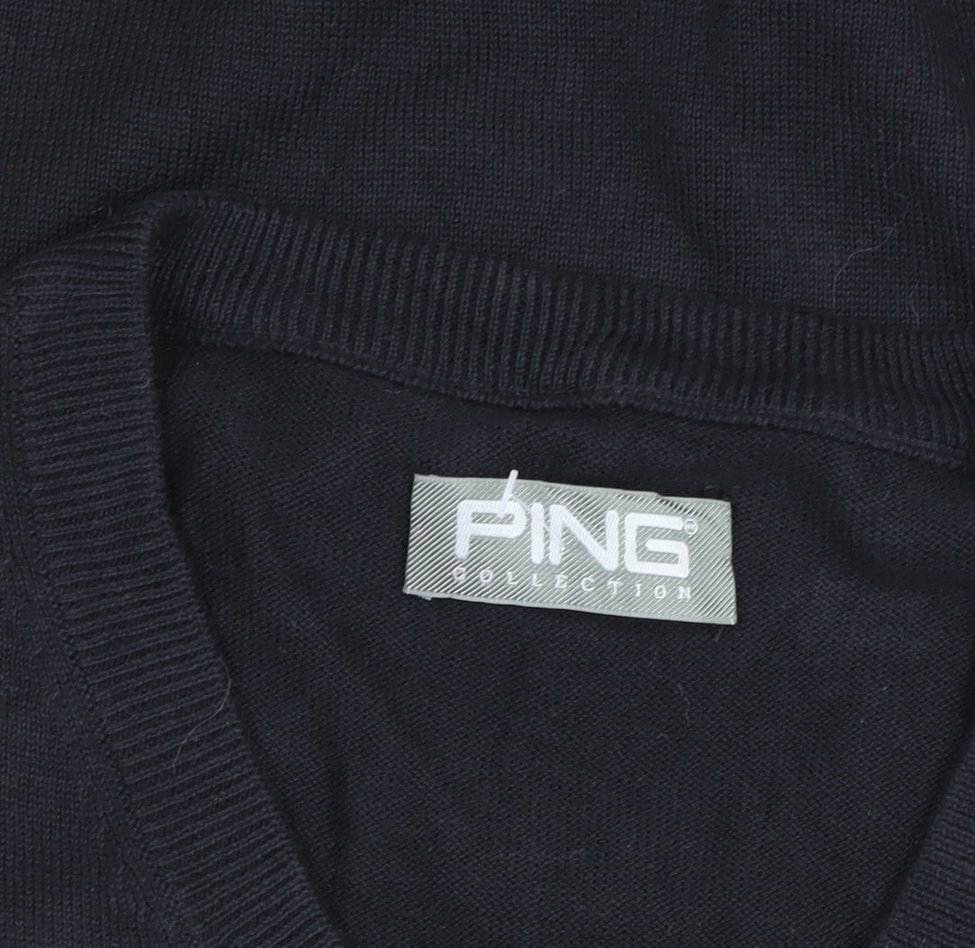 PING Collection Men's Black Argyle Cotton Golf Vest M
