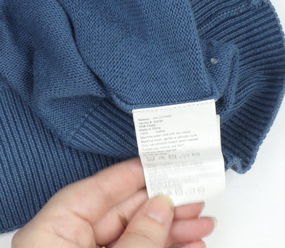 Timberland Men Blue Cotton Crew Neck Pullover Jumper L Regular Fit