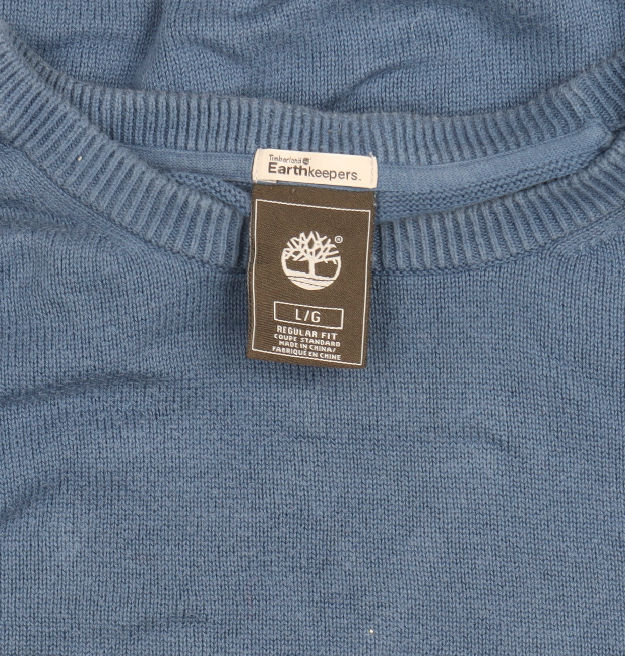 Timberland Men Blue Cotton Crew Neck Pullover Jumper L Regular Fit