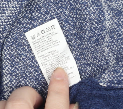 River Island Men's Blue Check Collared Short Sleeve Jumper Size S