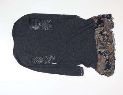 Desigual Women Blue Paisley Knee Length A-Line Dress M