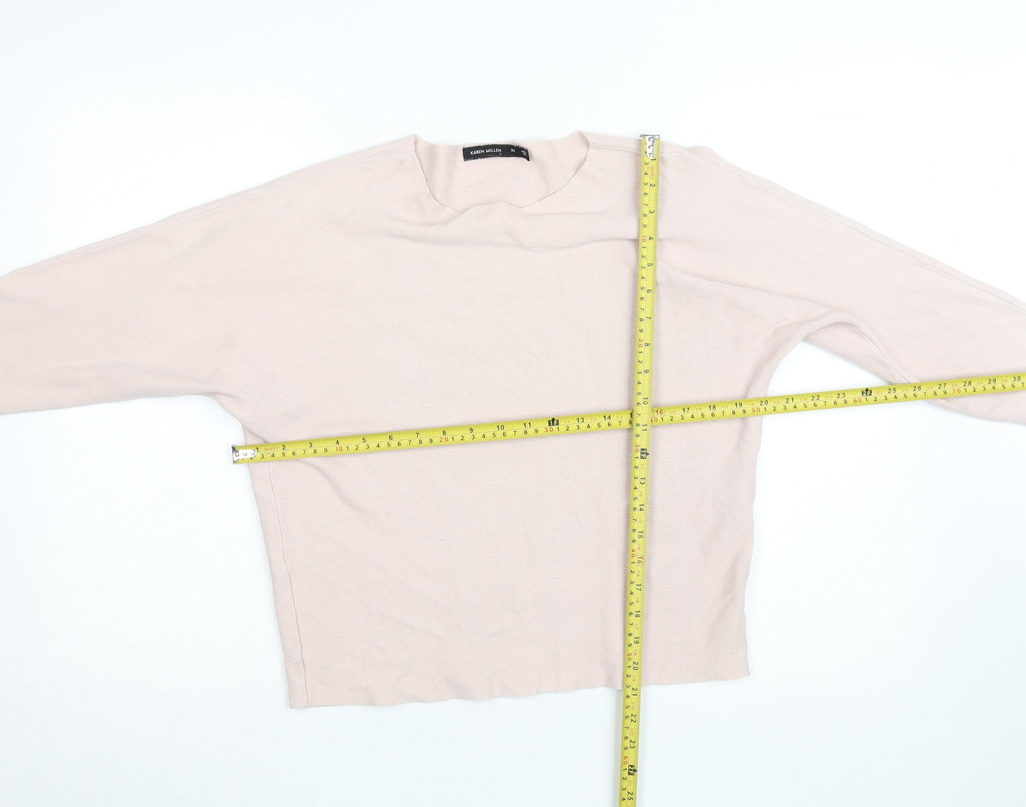 Karen Millen Women’s Beige Crew Neck XS Long Sleeve Pullover Jumper