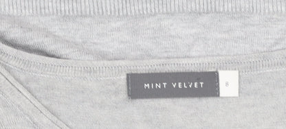 Womens UK Size 8 Mint Velvet Grey Basic Blouse