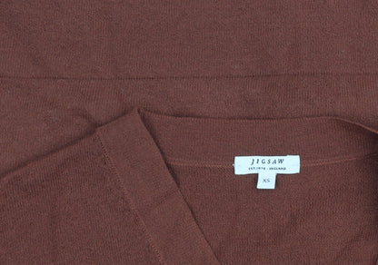 Womens UK Size XS Jigsaw Brown Kimono Button-Up