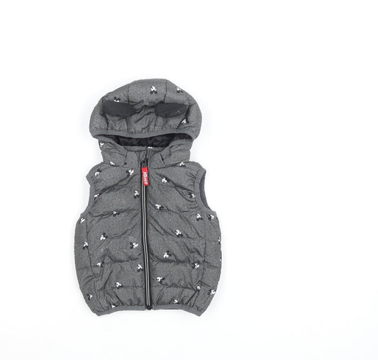 Disney Unisex Baby Grey Mickey Mouse Puffer Jacket 6-9 Months Hooded