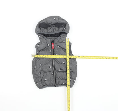 Disney Unisex Baby Grey Mickey Mouse Puffer Jacket 6-9 Months Hooded