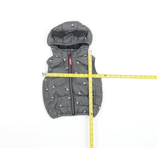 Disney Unisex Baby Grey Mickey Mouse Puffer Jacket 6-9 Months Hooded