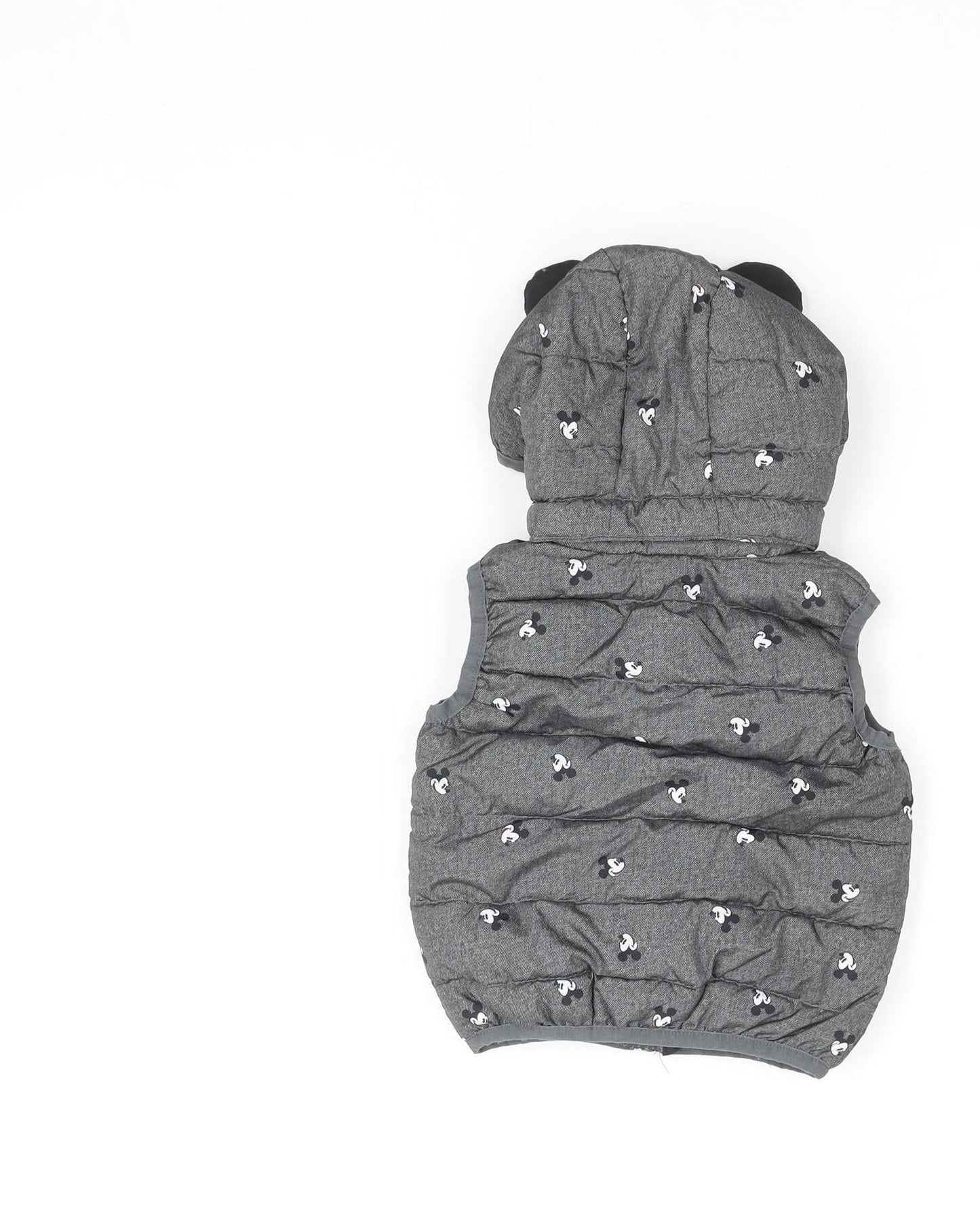 Disney Unisex Baby Grey Mickey Mouse Puffer Jacket 6-9 Months Hooded