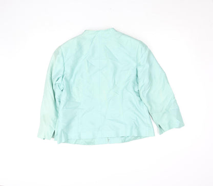 Womens UK Size 16 Platinum Green Basic Jacket