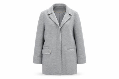 Topshop Petite Grey Wool Blend Overcoat Women UK 6 Classic Style