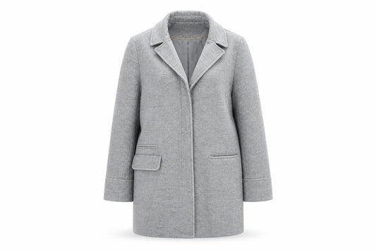 Topshop Petite Grey Wool Blend Overcoat Women UK 6 Classic Style