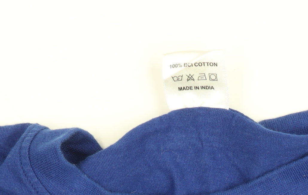 Unisex Adults UK Size L Peroni Blue Basic T-Shirt