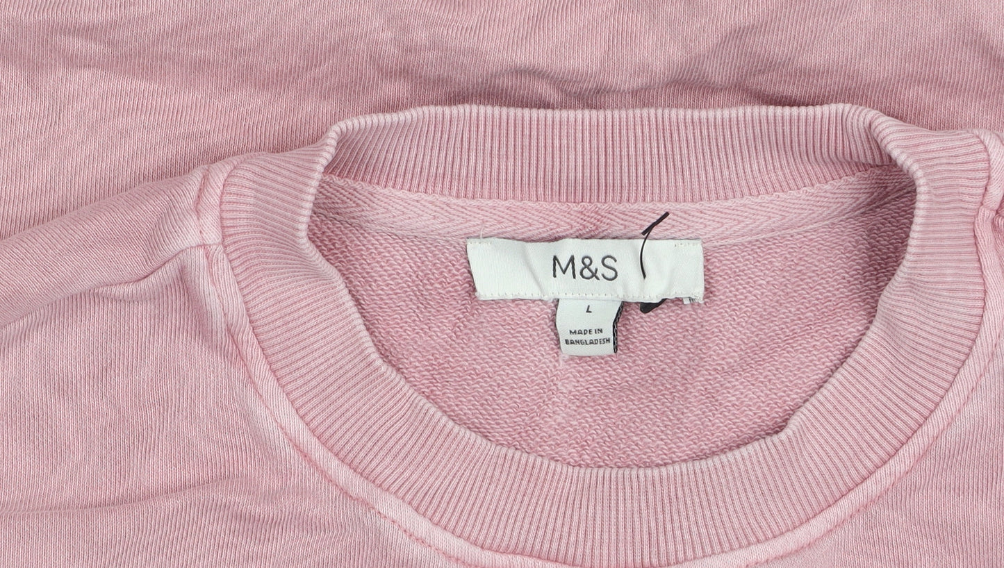 Womens UK Size L Marks and Spencer Pink Pullover Sweatshirt