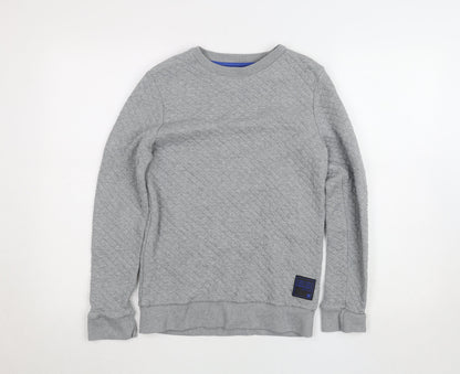F&F Boys Grey Quilted Crew Neck Pullover Sweatshirt 11-12 Years