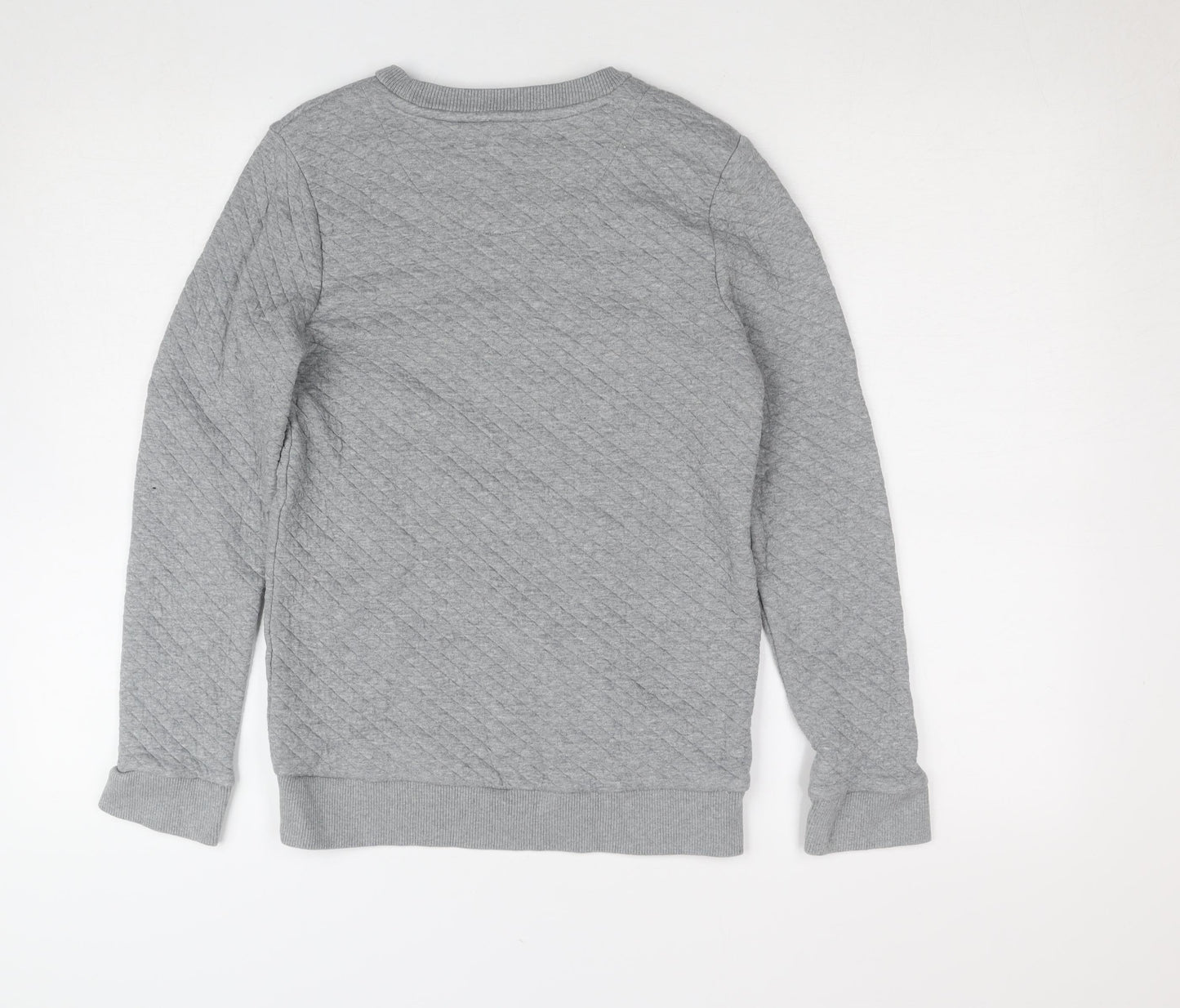 F&F Boys Grey Quilted Crew Neck Pullover Sweatshirt 11-12 Years