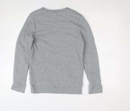 F&F Boys Grey Quilted Crew Neck Pullover Sweatshirt 11-12 Years