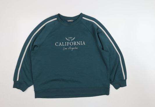 Nutmeg Women Teal California Los Angeles 1984 Sweatshirt Size 18
