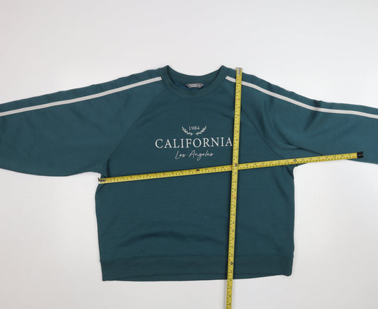 Nutmeg Women Teal California Los Angeles 1984 Sweatshirt Size 18