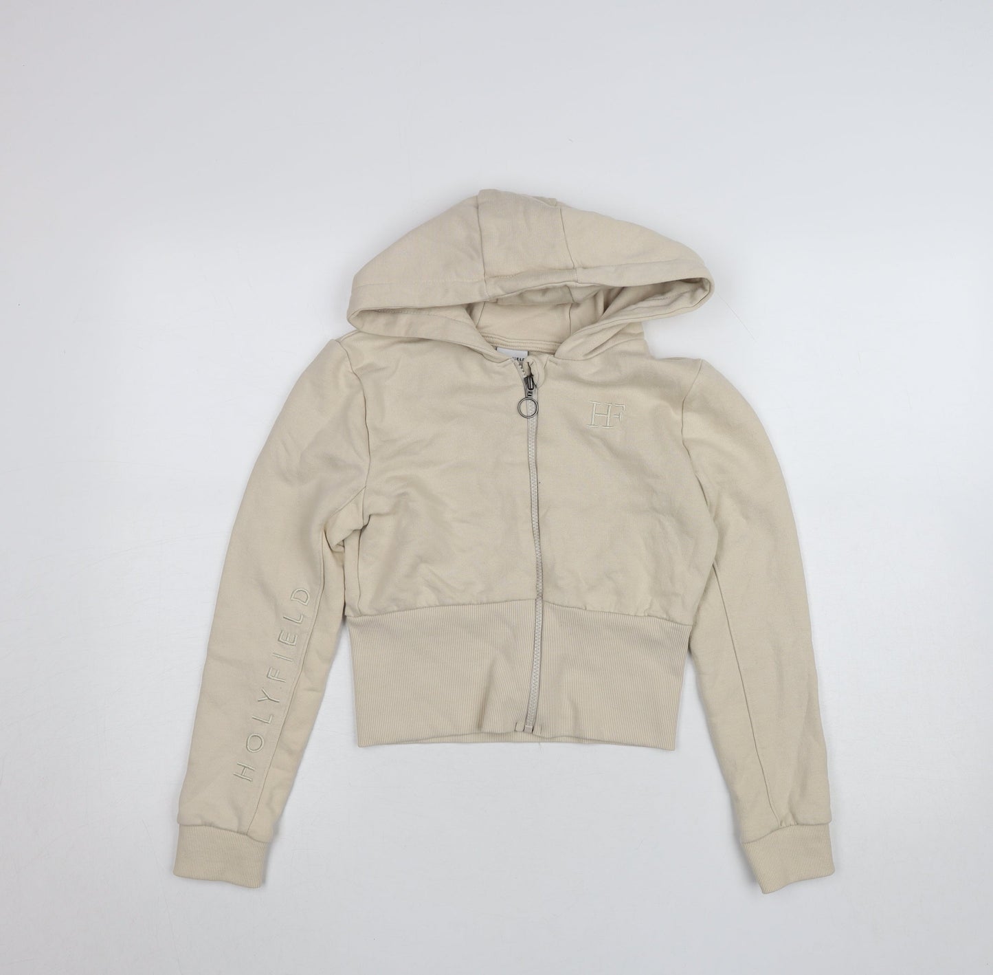 Girls UK Size 10-12 Years HOLYFIELD Beige Full Zip Hoodie