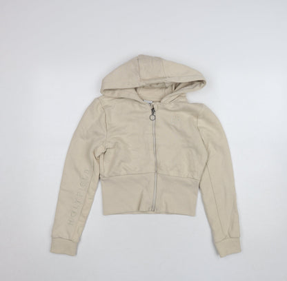 Girls UK Size 10-12 Years HOLYFIELD Beige Full Zip Hoodie