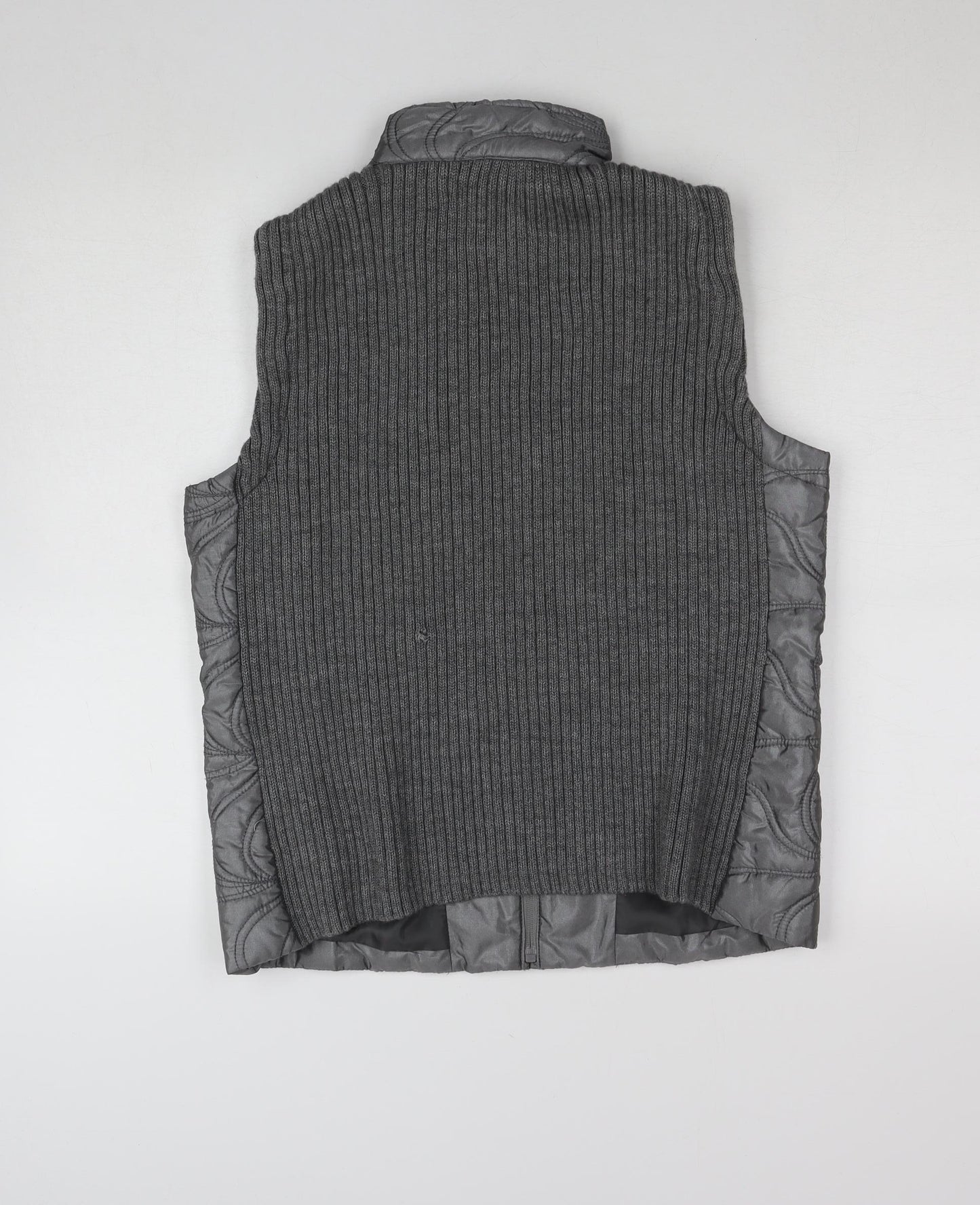 Dash Womens Grey Quilted Padded Sleeveless Waistcoat Size 12
