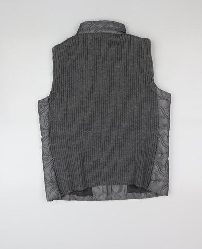 Dash Womens Grey Quilted Padded Sleeveless Waistcoat Size 12