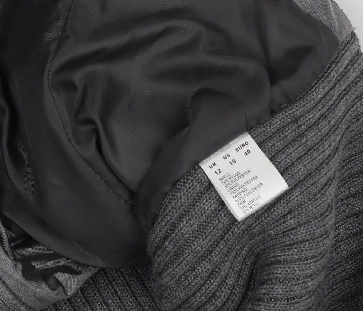 Dash Womens Grey Quilted Padded Sleeveless Waistcoat Size 12