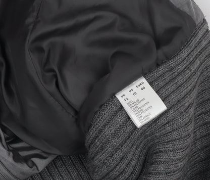 Dash Womens Grey Quilted Padded Sleeveless Waistcoat Size 12