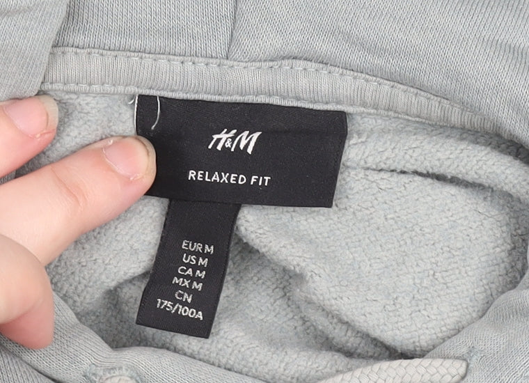 Mens UK Size M H&M Grey Pullover Hoodie