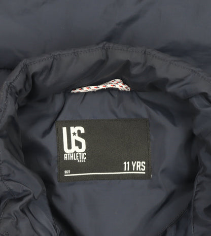 US Athletic Boys Blue 11 Years Padded Zip Bodywarmer Waistcoat